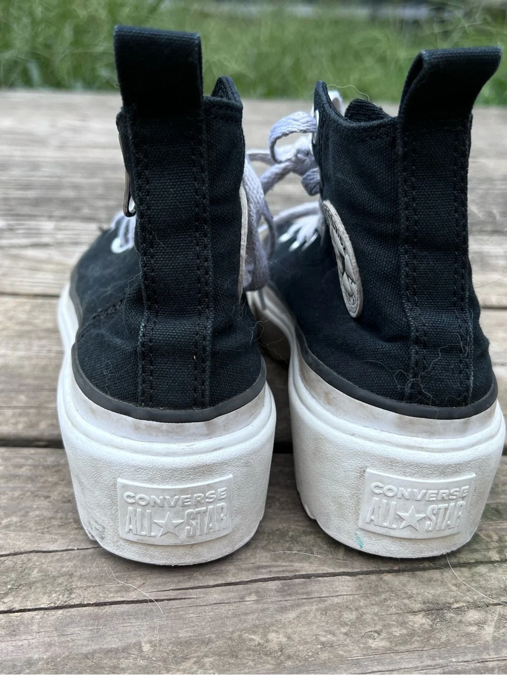Converse Black and White Kids High-Top Sneakers with Side Zip size 2